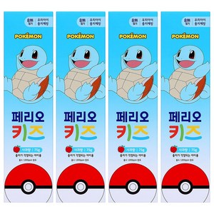 페리오 키즈 포켓몬스터 치약 사과향, 75g, 4개