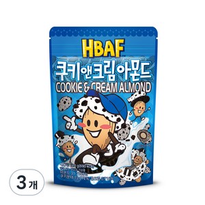 바프 쿠키 앤 크림 아몬드, 120g, 3개