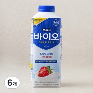 매일바이오 드링킹 요거트 딸기, 750ml, 6개