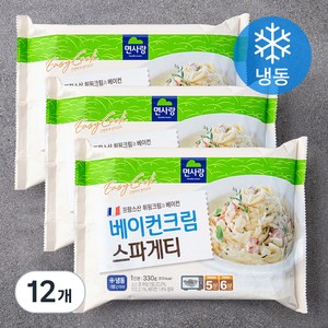 면사랑 베이컨크림 스파게티 1인분 (냉동), 330g, 12개