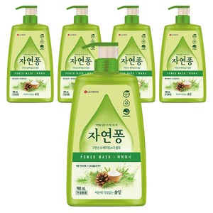 자연퐁 찌든때 걱정없는 솔잎 파워워시 주방세제 용기형, 5개, 980ml