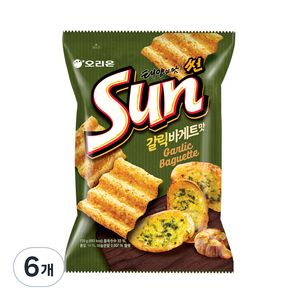 오리온 태양의 맛! 썬 갈릭바게트맛, 135g, 6개