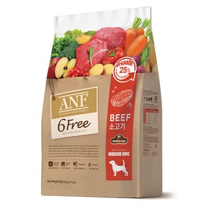 ANF 생후 4개월 이상 식스프리 인도어 독 건식사료, 소, 400g, 15개