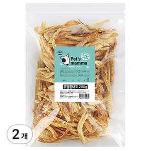 펫츠맘마 강아지 건조 간식, 무염황태포, 200g, 2개