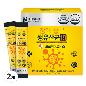 네이처드림 장에좋은 생유산균19 30p, 60g, 2개