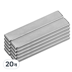 코멧 마그네틱 사각 자석 50 x 10 x 3 mm, 실버, 20개