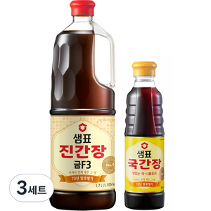 샘표 진간장 세트 금F3 1.7L + 국간장 500ml, 3세트