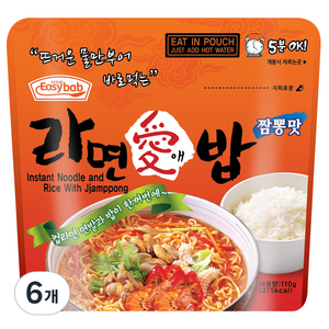 이지밥 라면애밥 짬뽕맛, 110g, 6개