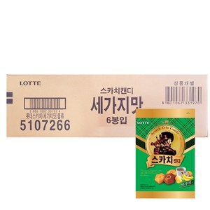 롯데웰푸드 스카치 캔디 세가지맛, 317g, 6개