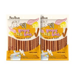 펫츠루트 찜쿡 츄러스 반려견 간식 400g, 닭가슴살 + 치즈 츄러스 혼합맛, 2개