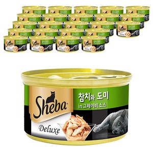 쉬바 반려묘용 간식 캔, 혼합맛(참치/도미), 85g, 24개