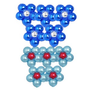 파티쇼 플라워 은박 풍선 블루 5p + 라이트블루 5p, 혼합 색상, 1세트