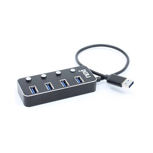 넥시 USB3.0 4포트 무저원 허브 NX-UH3004B, 블랙, NX626-1(블랙)