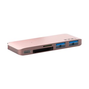 아이논 USB 3.0 C타입 5in1 멀티허브 맥북 IN-UH410C, 로즈골드, 5개