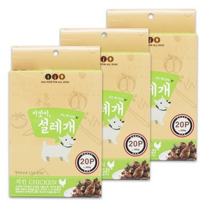 설레개 강아지간식, 치킨맛, 300g, 3개