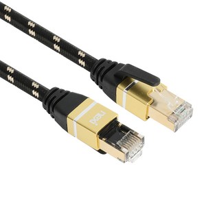 넥시 CAT7 S-FTP 파인골드 랜선 고속 인터넷 UTP 랜케이블, 1m, 블랙, 1개