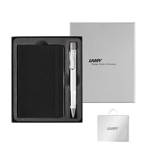 LAMY 사파리 볼펜 + 기프트 노트 세트, 화이트, 1세트