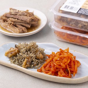 남도애꽃 베스트반찬 진미채볶음 90g + 호두멸치볶음 100g + 소고기장조림 150g 세트, 1세트