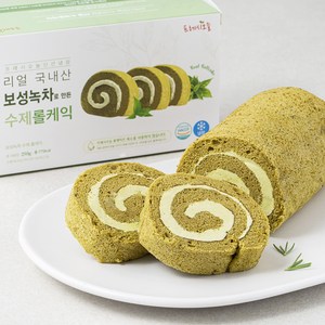 프레시오늘 신선냉장 리얼 보성녹차로 만든 수제 롤케익, 250g, 1개