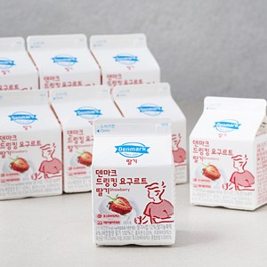 덴마크 드링킹 요구르트 딸기, 8입, 275ml