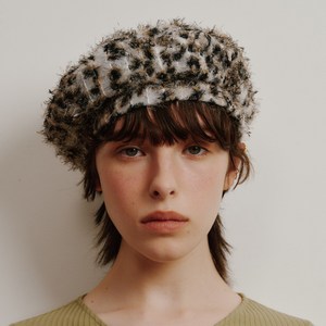 포에지담 Fringe leopard beret