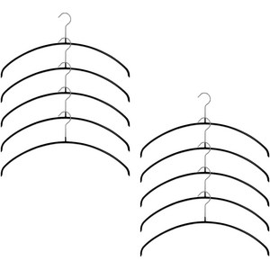 마와 논슬립 옷걸이 이코노믹 46P 라운드 니트 가디건용, 블랙, 10개