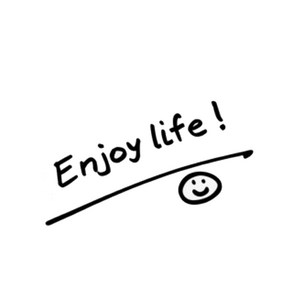 나음다름 포인트 영문 투명 스티커 Enjoy life, 블랙