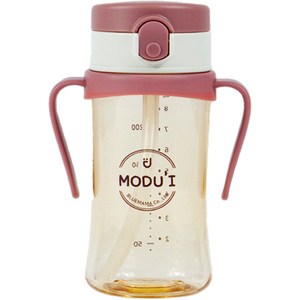 블루마마 모두아이 리뉴얼 원터치 빨대컵 260ml, 핑크, 1개