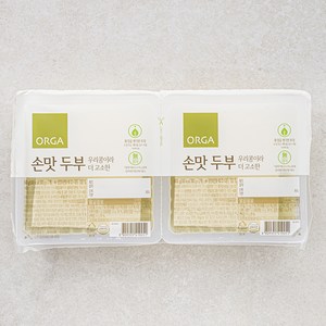 ORGA 우리콩이라 더 고소한 손맛 두부, 300g, 2개