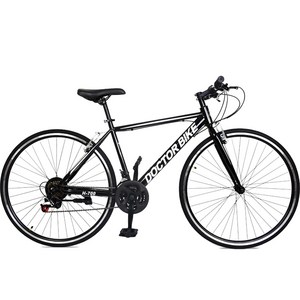 닥터바이크 하이브리드 69.8cm 27.5인치 21단 스틸프레임 자전거 E1 BIKE H-700, 블랙, 170cm, 1개