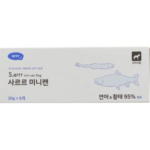 아르르 강아지 사르르 미니캔 독 30g 6p, 연어 + 황태, 180g, 1개