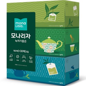 모나리자 녹차가 좋은 미용티슈 2겹 210p, 3개, 210개입