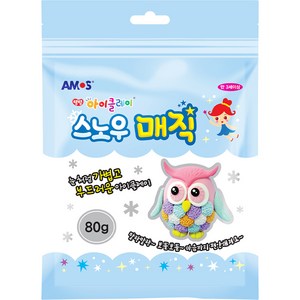 아모스 유아용 스노우매직 아이클레이, 흰색, 80g, 1개