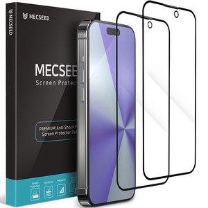 MECSEED 6Dx 템퍼드 풀커버 강화유리 휴대폰 액정보호필름 2p 세트, 2개