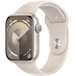 Apple 애플워치 9 GPS, 45mm, 스타라이트 / 스타라이트 스포츠 밴드, S/M