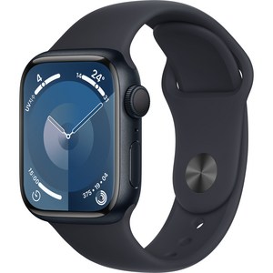 Apple 애플워치 9 GPS, 41mm, 미드나이트 / 미드나이트 스포츠 밴드, S/M