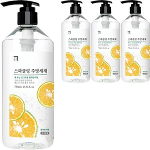 살림백서 스파클링 깔라만시향 주방세제, 750ml, 4개