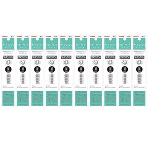 제브라 블렌 3색 리필심 SNC-0.5mm, 블랙, 10개