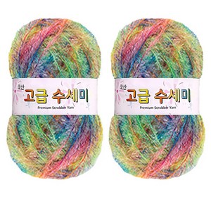 yana 고급 수세미 나염 뜨개실 80g, 2개, 206