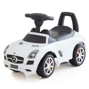 펀엔베이비 벤츠 SLS AMG 무소음 붕붕카, 화이트, 1개