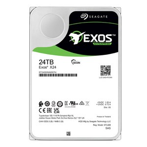 씨게이트 Exos X24 SAS 7200RPM 512M HDD, 24TB, ST24000NM007H