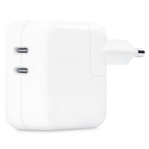 Apple 정품 35W 듀얼 USB-C 포트 전원 어댑터 MW2K3KH/A, 화이트, 1개