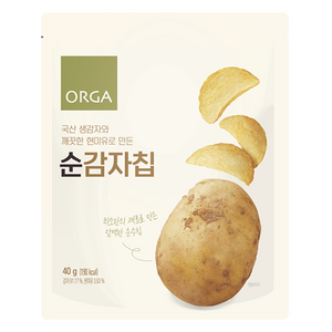 ORGA 생감자와 깨끗한 현미유로 만든 순 감자칩, 40g, 1개