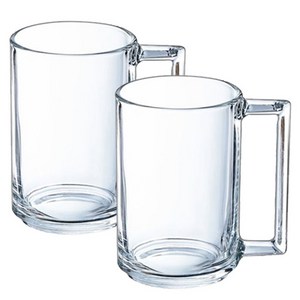 루미낙 대용량 유리 머그컵 580ml, 투명, 2개
