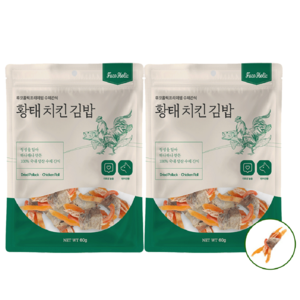 후코홀릭 황태 치킨 김밥, 혼합맛(황태/당근/치킨/고구마), 60g, 2개