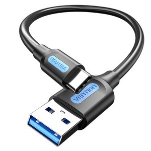 벤션 USB 3.2 A타입-C타입 10Gbps 초고속 케이블, 블랙, 1개, 0.25m