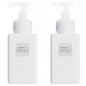 지앤와이 버블 펌프 공병 450ml, 2개, 화이트