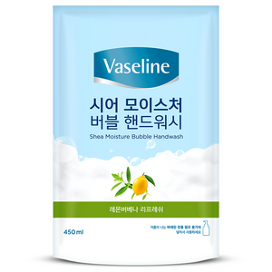 바세린 시어 모이스처 버블 핸드워시 레몬버베나향 리필, 450ml, 1개