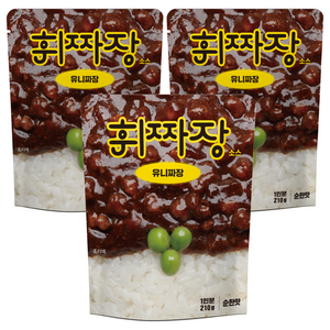 휘카레 휘짜장 유니짜장 순한맛, 3개, 210g