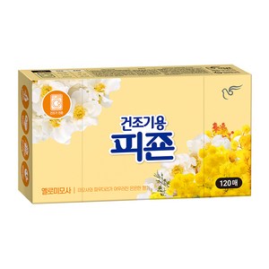 피죤 건조기용 시트 섬유유연제 옐로미모사 본품, 120매입, 1개